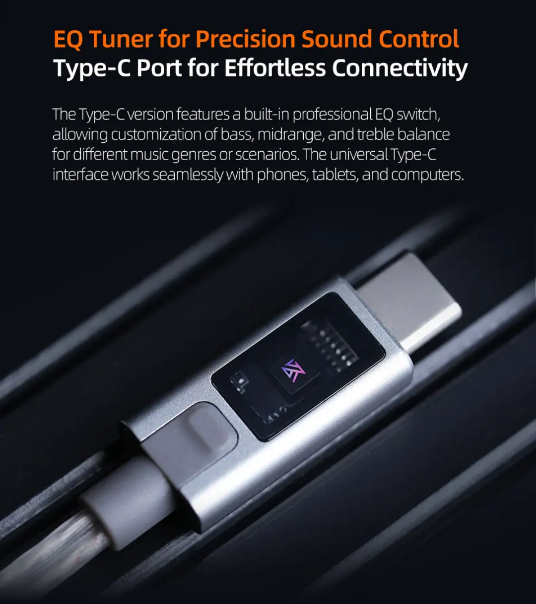 IQX M2 Professional Type-C DAC Cable with Mic | 3 EQ Modes | Hi-Res Audio